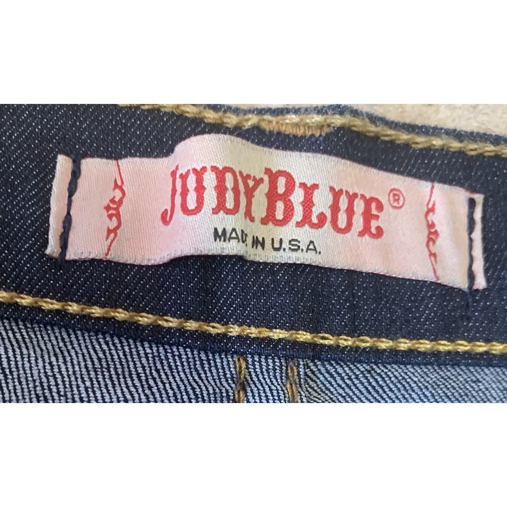 Judy Blue Denim Shorts Womens Sz 1XL Dark Wash High Rise Button Fly Made In USA - Picture 3 of 6